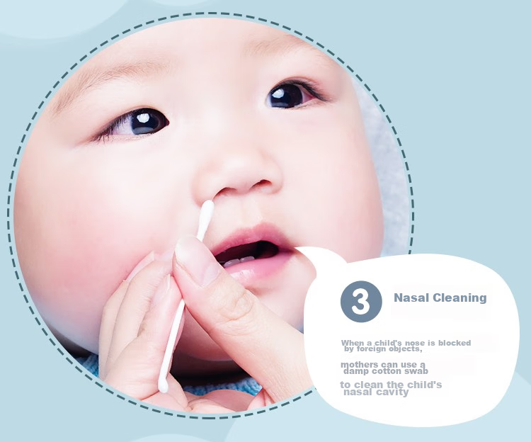 CHAHUA Cotton Swabs for Children, 180 Count Ear Pick + Double-Ended Cotton Swab for Cleaning Ear And Nose Holes 9