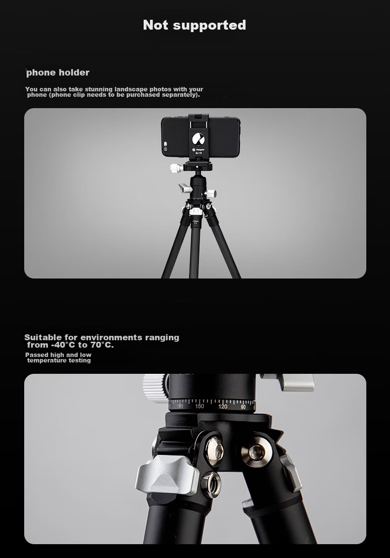 Fotopro P-2+P Carbon Fiber Lightweight Photography And Videography Tripod, Live Streaming Stand, O.49KG/5KG 16