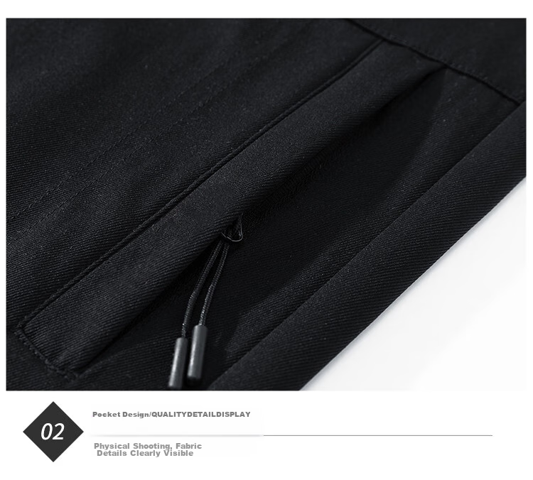 POUM Casual Cargo Capri Pants for Men, Summer Loose-Fit Trendy Quick-Dry Ice Silk Sports Shorts TQ05 Black L 15