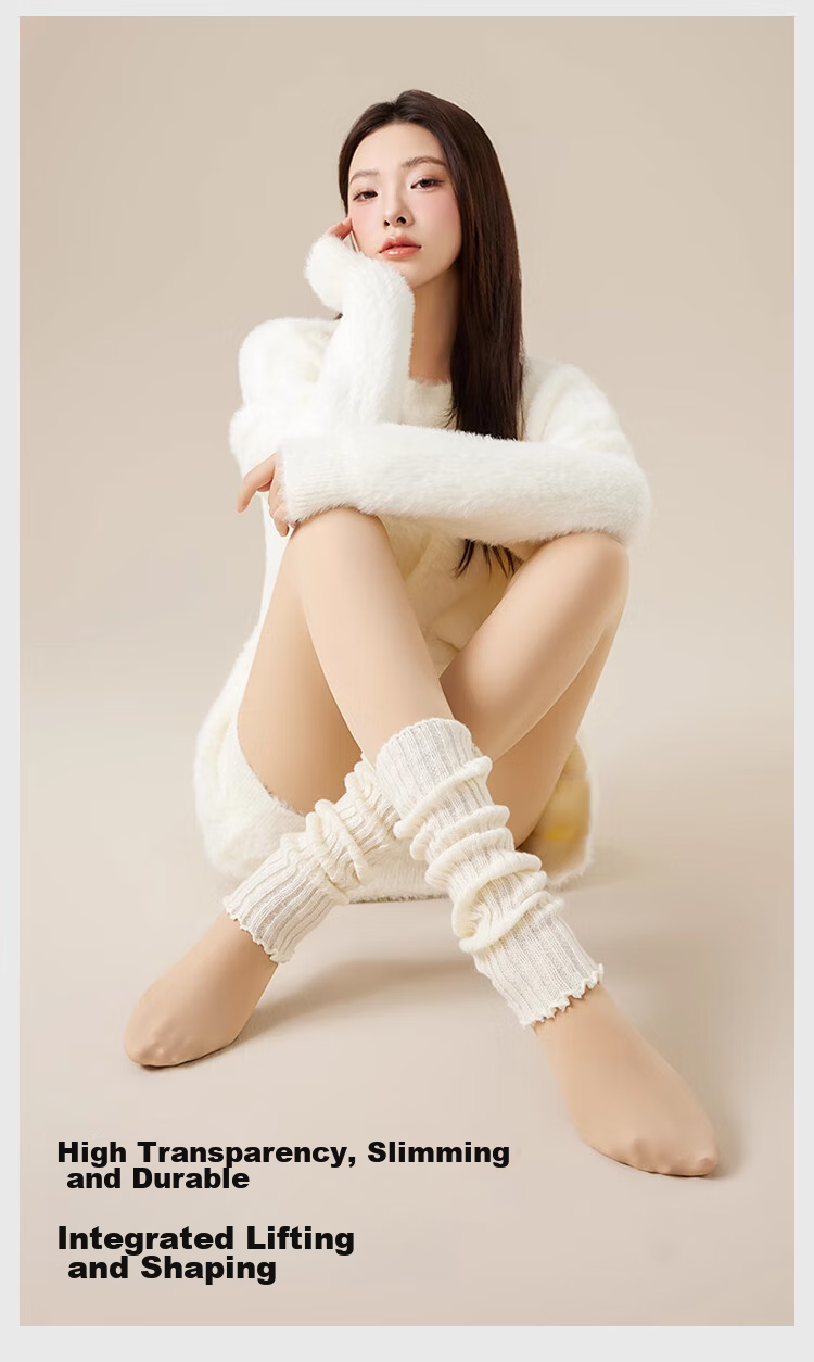 JOAE [Shuiguang Socks] High-Waist Leg-Shaping Miracle Tummy Control Shaping Thick Base Layer Pants for Women, Spring And Autumn Fleece-Lined Pantyhose Black 5