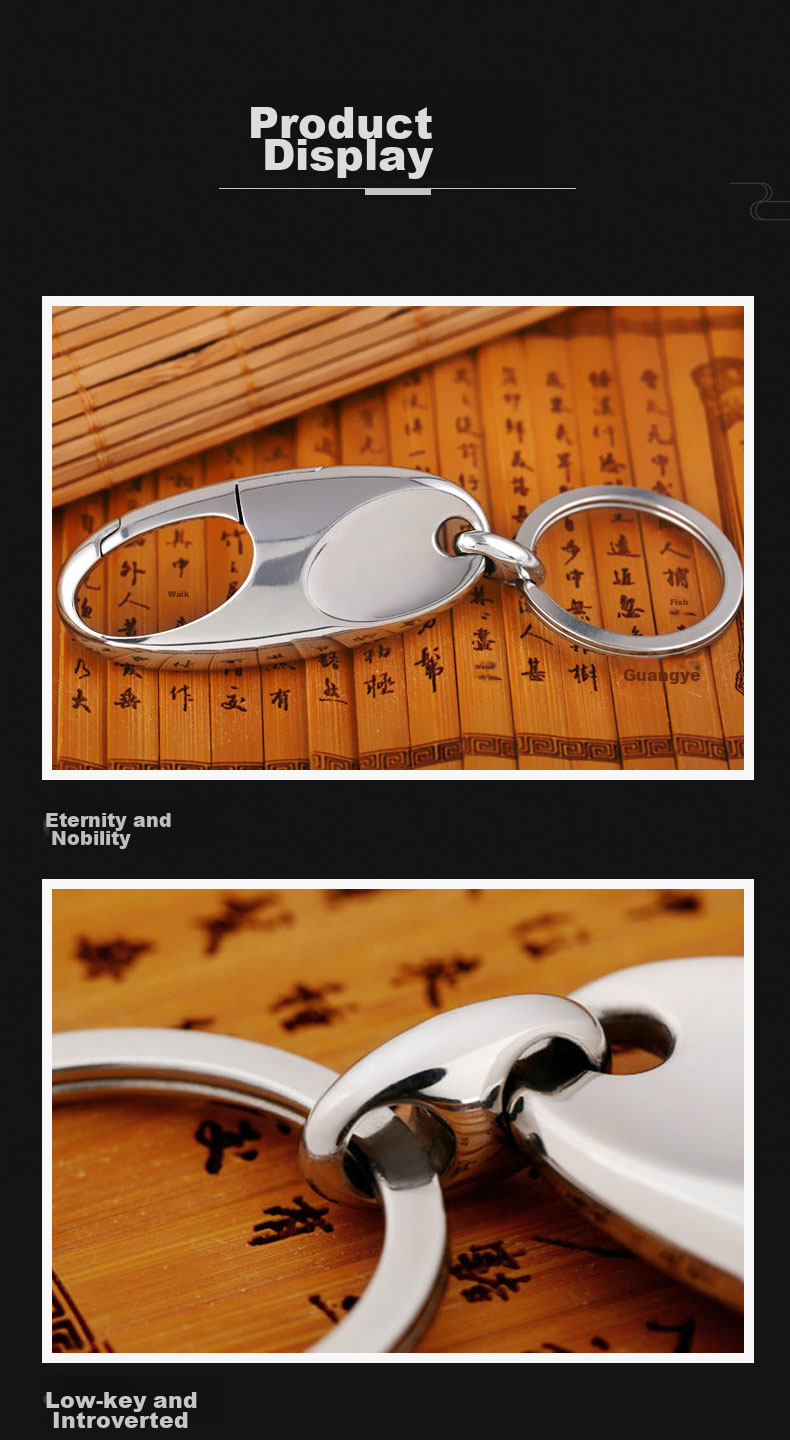 YORA Lotus 316L Stainless Steel Keychain, Men's Car Key Ring Pendant, Waist-Hanging Key Chain, High-End Key Fob 4