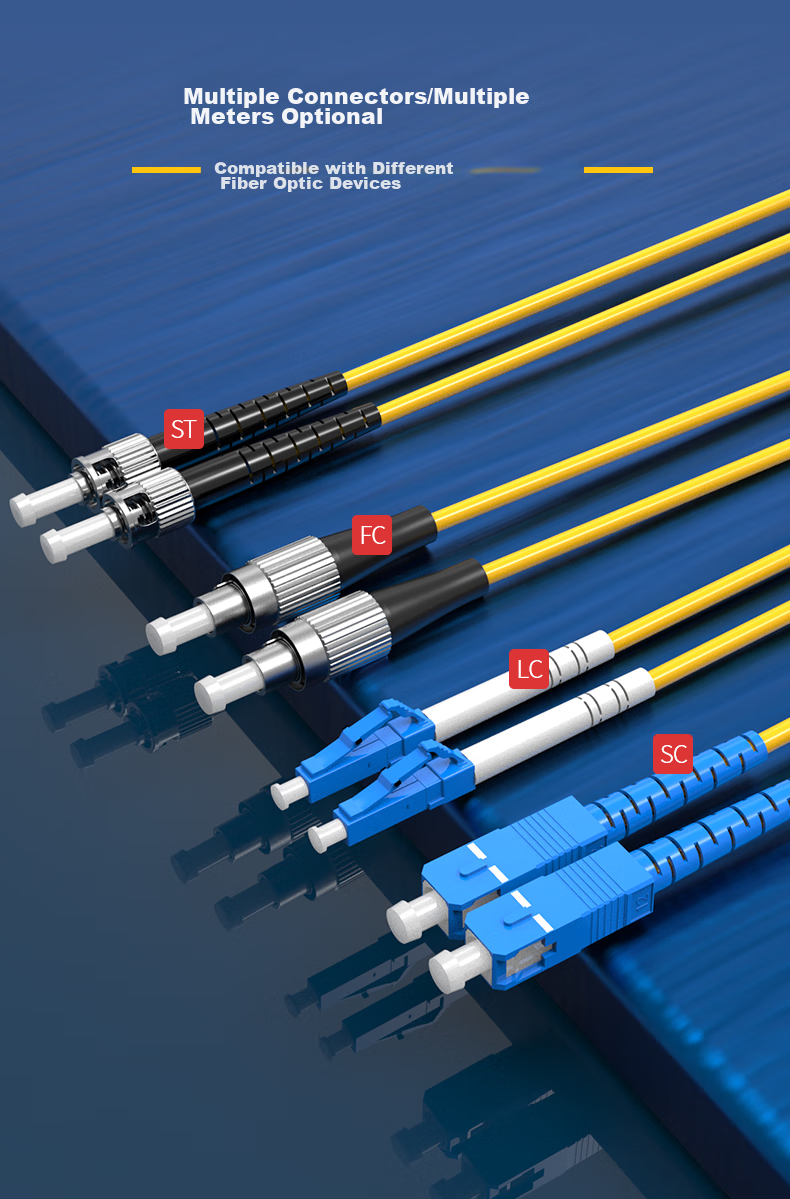 Nokoxin Telecom-Grade Fiber Optic Patch Cable, Single-Mode Dual-Core Fiber Optic Cable, Optical Module, Data Center Connection Pigtail, Supports Customized Length, UPC Connector, 10 Meters LC-LC 10