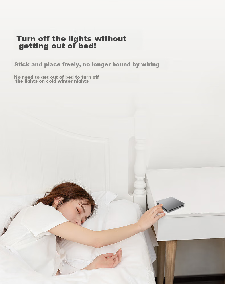 DELIXI Wireless Remote Control Switch, No Wiring Or Network Required, Light Smart Switch, Two-Way Double Control Set, Space Gray 10