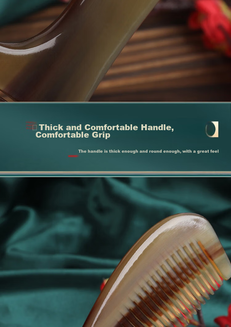 Fujiaojiang Thickened Massage Natural Yak Horn Comb, Birthday Gift for Women, Valentine's Day Present, Mid-Autumn Festival Gift, Practical Gift Box for Girlfriend, Wife, Mother, Elders And Seniors 9