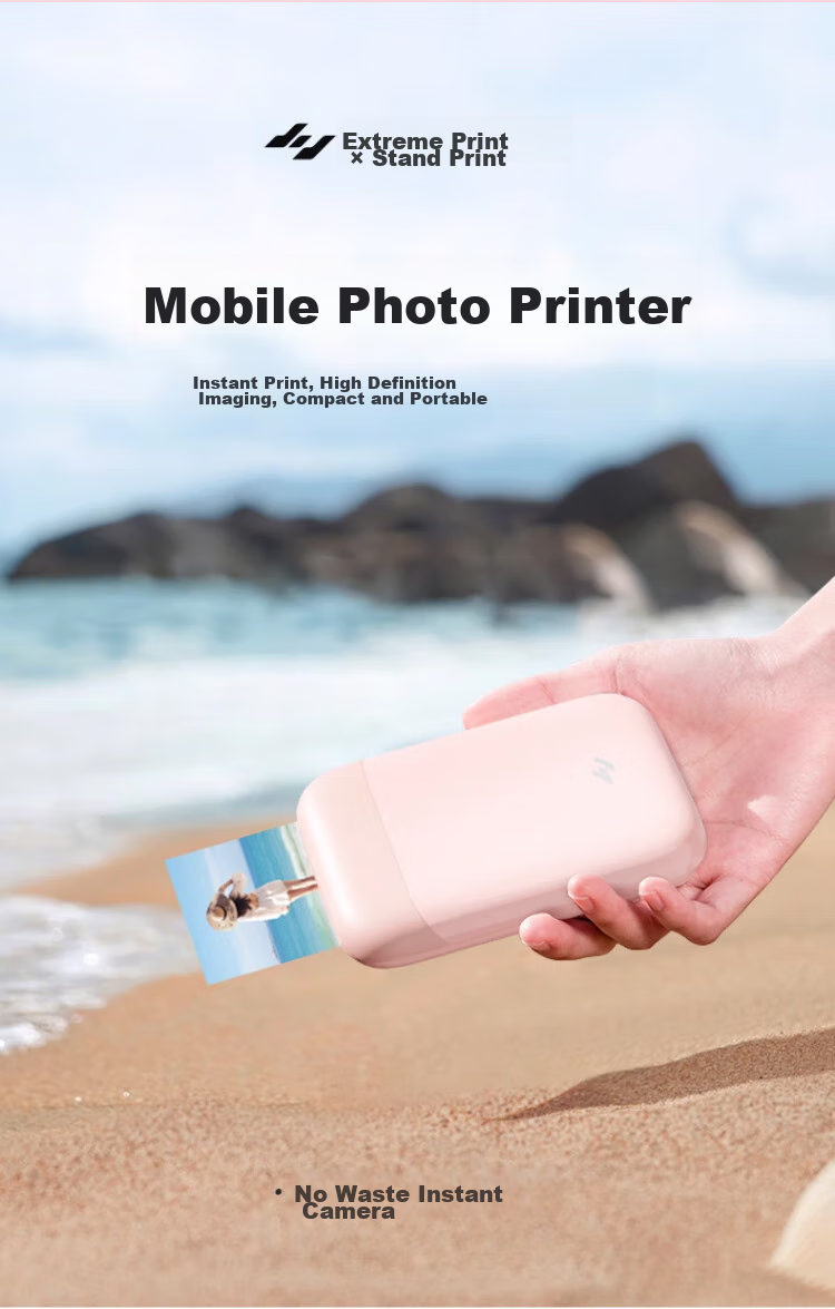 Jiyin Pocket Photo Printer Mobile Instant Camera AR Video Voice Wireless Bluetooth Home Portable Inkless Photo Printer Cloud White ZPP110 Holiday Gift 3
