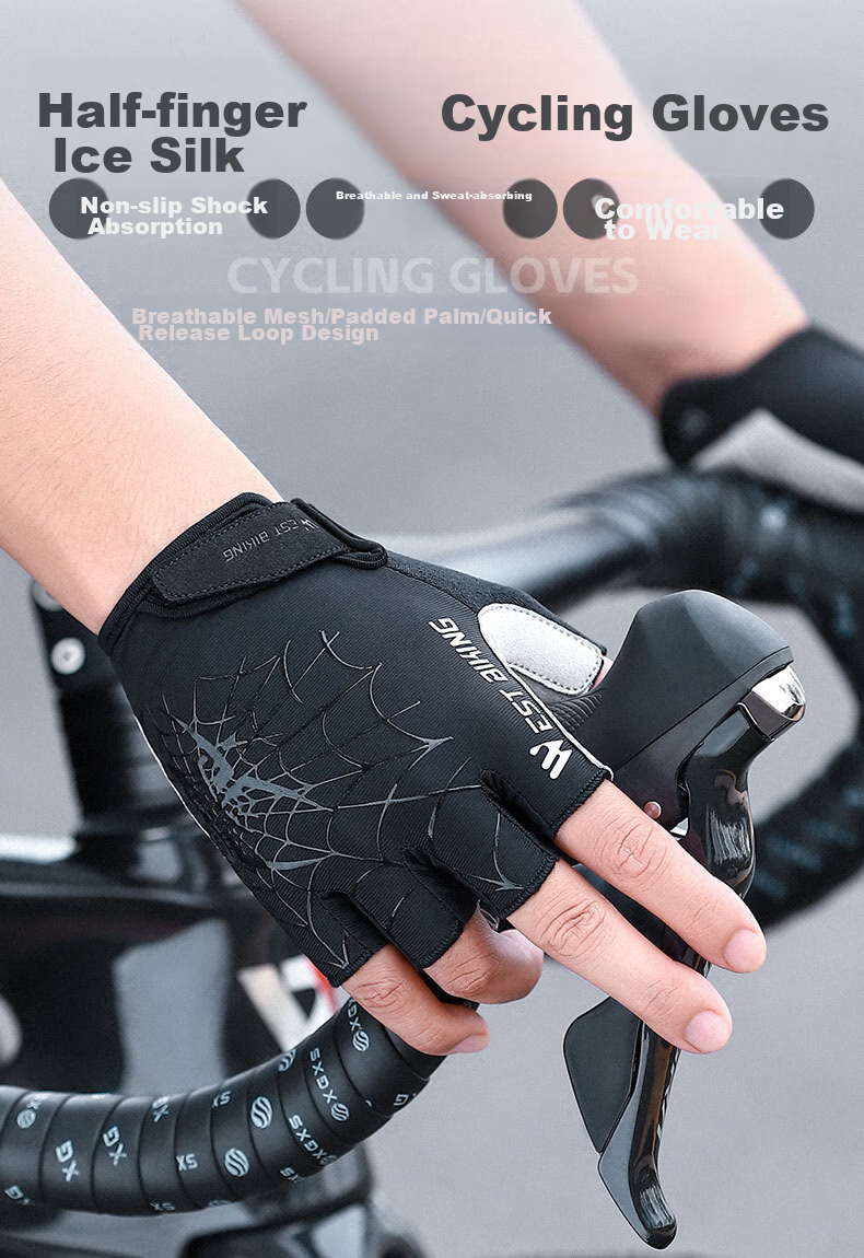 WestBiking WestBiking Bicycle Riding Gloves Half-Finger Breathable Shock-Absorbing Gloves Unisex 1