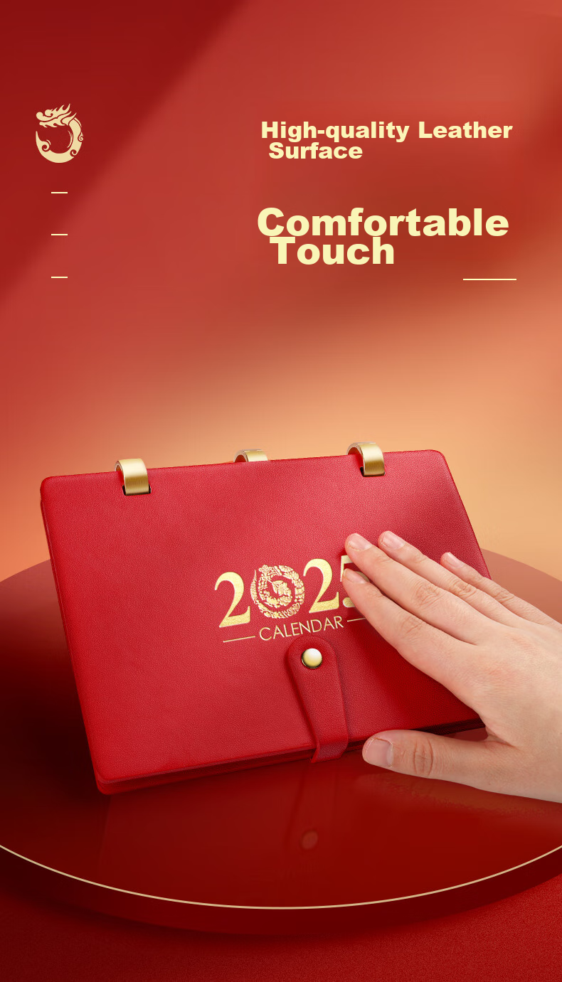 Jinzhi 2026 Leather Calendar, Horse Year Gift Box/red, 2025 Calendar Notebook, Monthly Calendar, Year Calendar, Weekly Calendar, Planner Book, Office Desktop Decoration, Office Gift 9