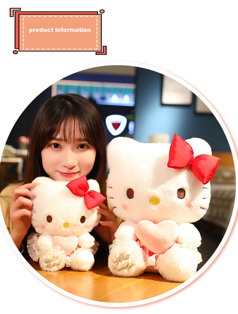 Imiwa Official Hello Kitty Plush Doll Soft KT Cat Toy Gift for Girls Christmas Birthday Present 2