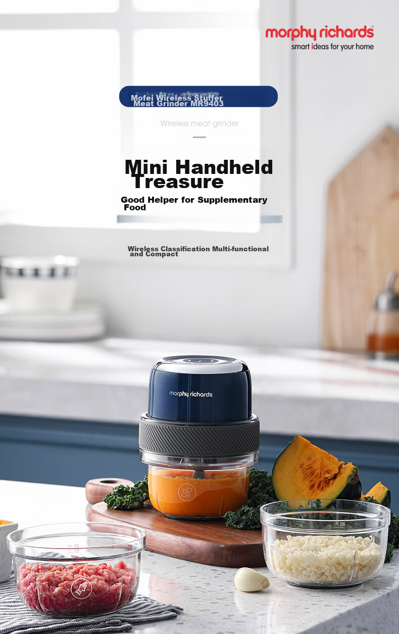 Morphyrichards Wireless Portable Baby Food Maker, Mini Garlic Masher, Baby Food Processor, Blender, Small Seasoning Machine MR9403 One's Member 1
