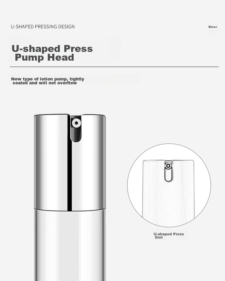 UPLUS Flow Light Series Travel Vacuum Dispensing Bottle Set, 50ml*2, Lotion Bottle, Pump Bottle, Empty Bottle 4