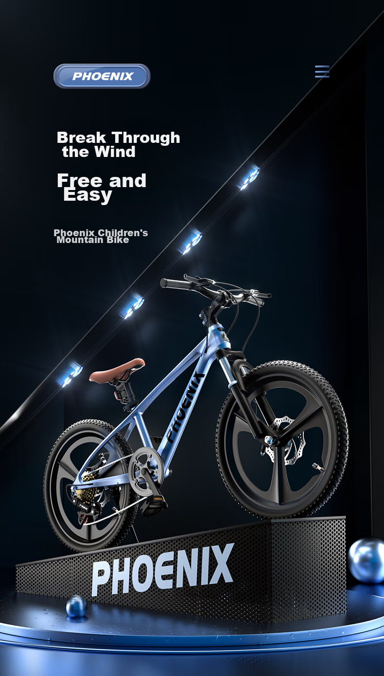 Phoenix Children's Bicycle for Ages 6-15, Elementary School Students, Older Children's Bike, Boys And Girls Model, Land Rover Integrated Wheel, Warrior Gray, 22 Inches 1