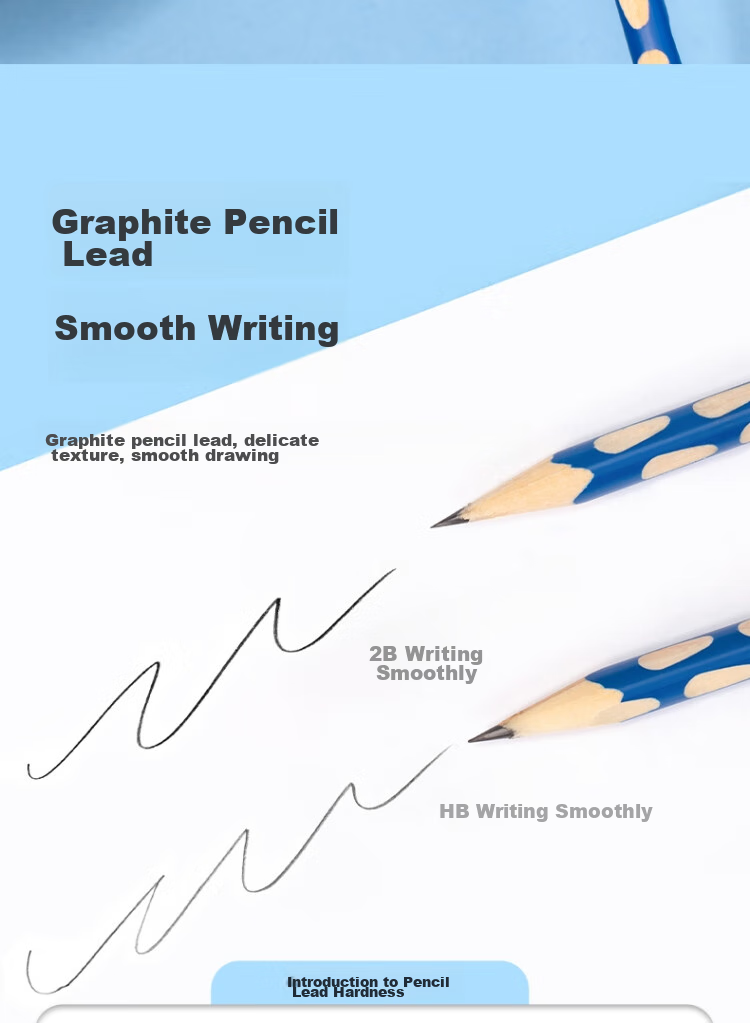 Deli Perforated Pencils, 10 Pieces, HB Medium Thick Triangular Grip, Easy to Hold, Small Hand Grip, Posture-Correcting Pencil, Student Writing Practice Pencil, HC808-HB, Back-To Stationery 9