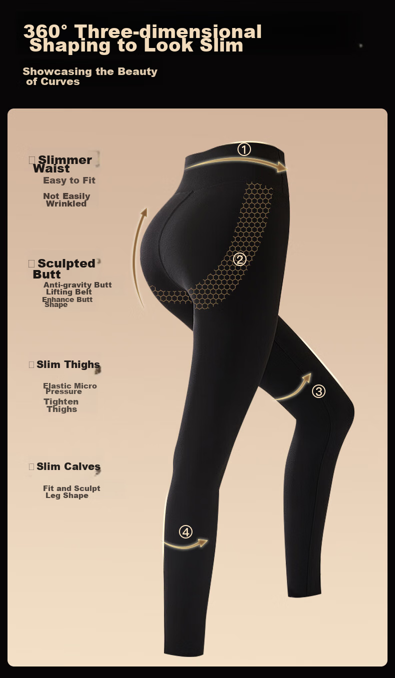 LangSha Shark Leggings for Women, Slimming And Butt-Lifting, Autumn And Winter Thick Fleece-Lined, Wearable Outside, Warm Tight-Fitting Yoga Pants 3