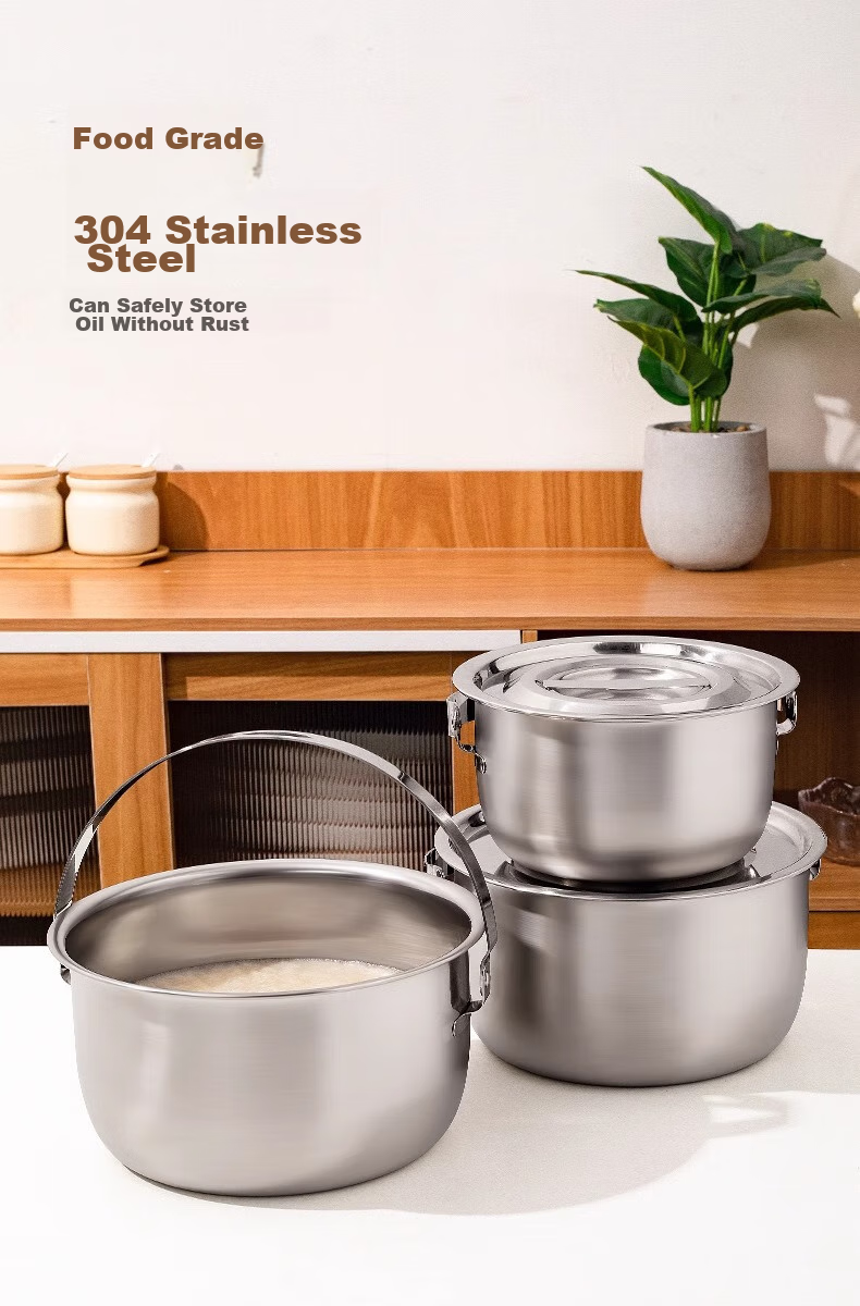 GuofengG 304 Stainless Steel Lard Container, Oil Pot, Lard Basin, High-Temperature Resistant Large-Capacity (With Filter And Lid) 1.4L 4