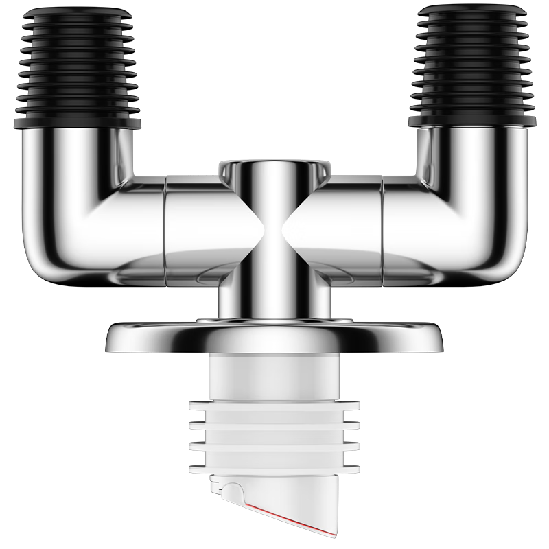 Muvi Washing Machine Drain Connector, Anti-Odor Tee Joint, Two-In Washbasin Drainage Pipe Check Valve, Overflow Prevention Device
