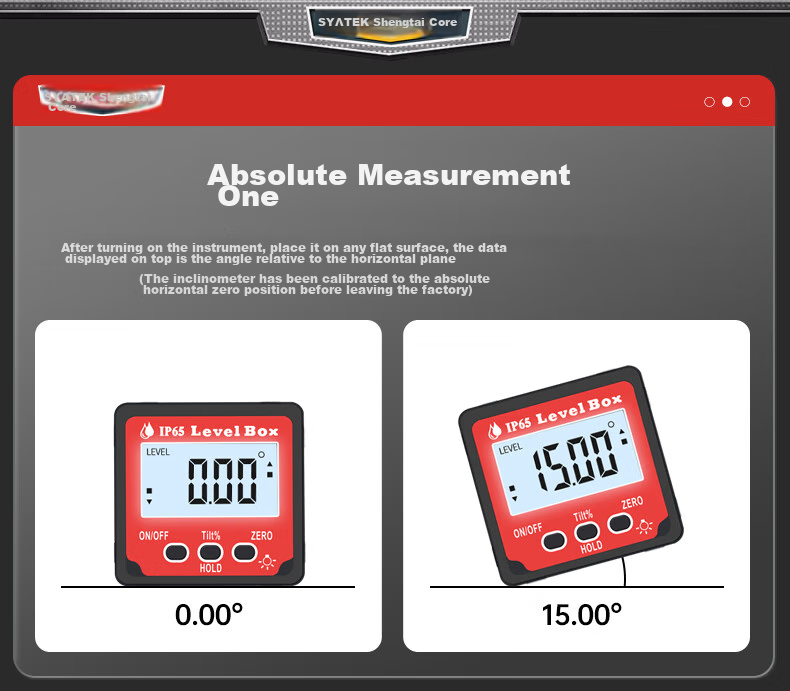 SYNTEK Mini Angle Measuring Instrument, Compact Digital Inclinometer, Electronic Slope Meter with Magnet, High-Precision Leveling Gauge 11