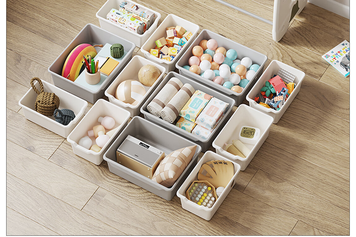 Babyviva Children's Toy Storage Rack, Large Capacity, Baby Supplies, Home Floor-Standing Bedroom Organizer, Four-Tier Thickened Set 11