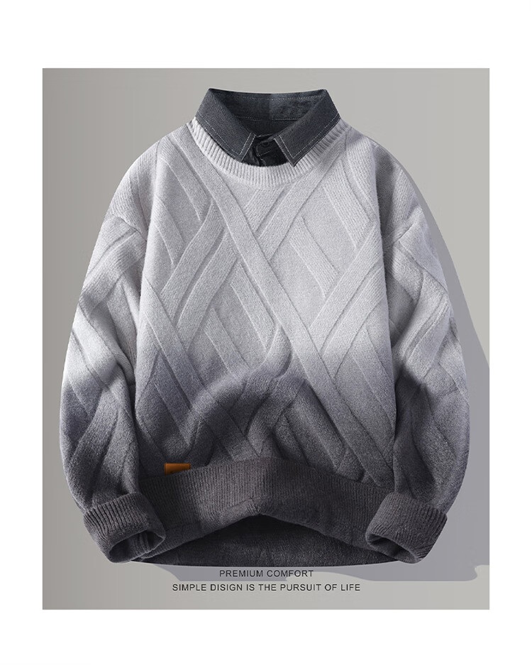 JEEP Men's Autumn Winter Sweater Shirt Collar Knitted Warm Top Green XL 2