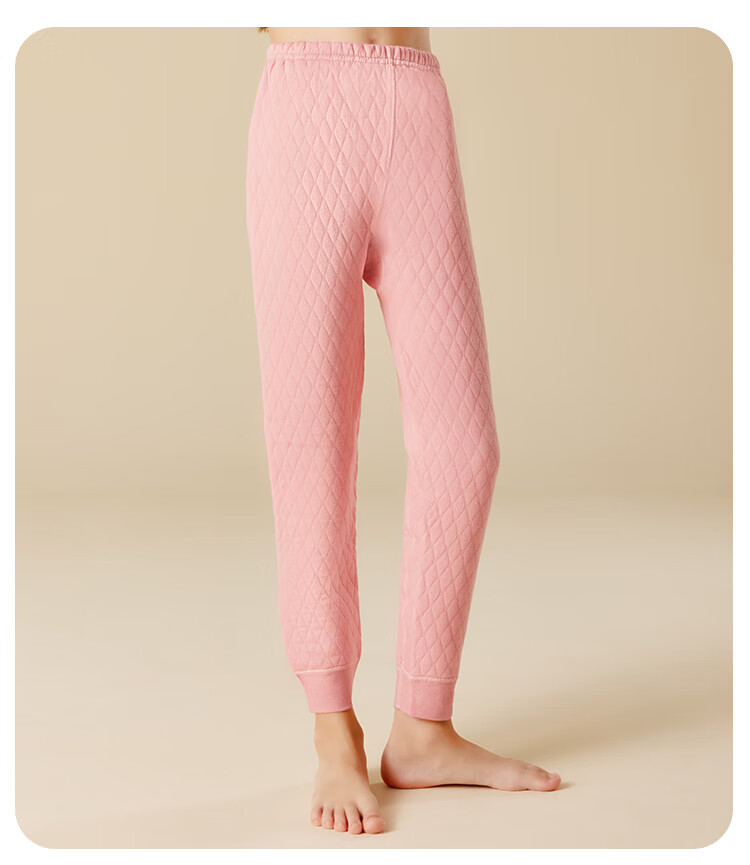 LangSha [7A Antibacterial Three-Layer Padded] Children's Autumn Pants, Girls' Thermal Underwear, Middle School Students' Thickened School Uniform Essential, Cotton Thermal Pants 18