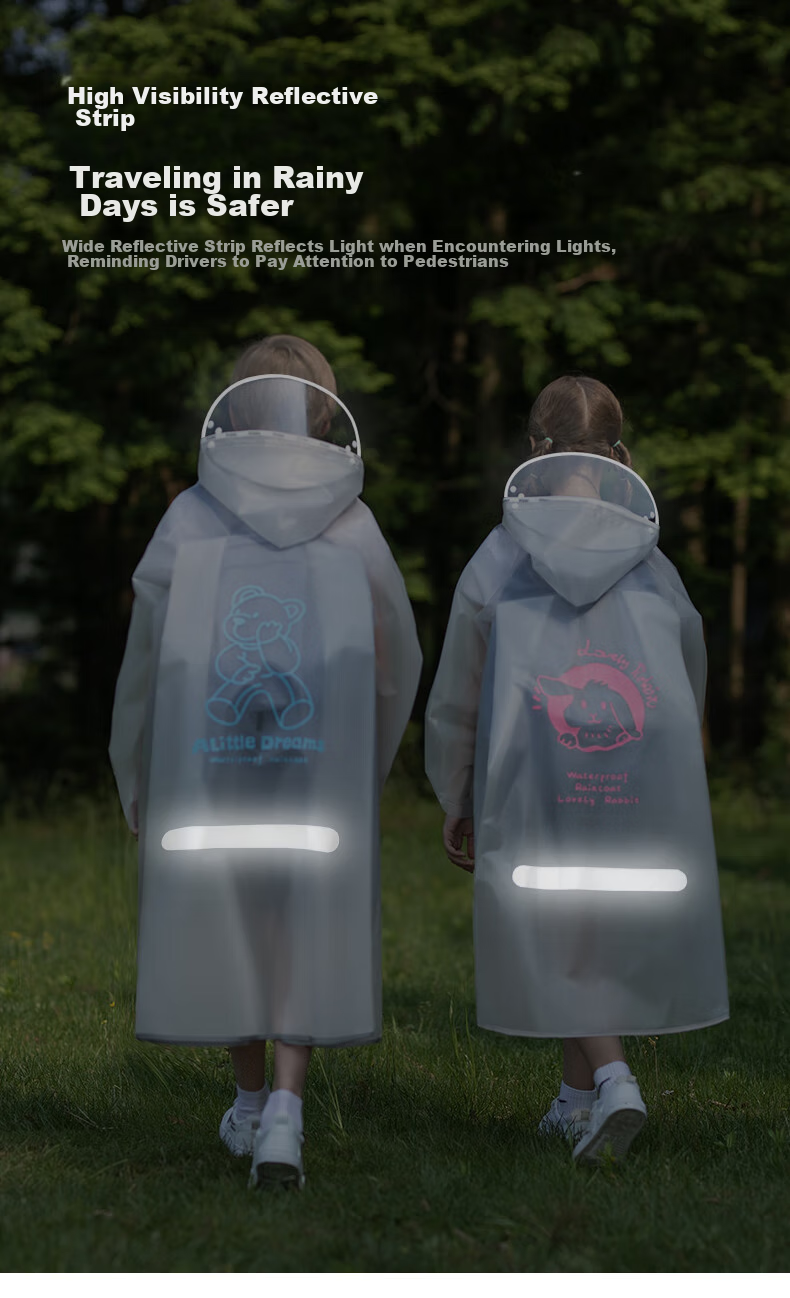 TIANTIANZAI Kids Raincoat Kindergarten Boys Girls School Backpack-Friendly High-Quality Cartoon Rain Poncho 703 Pink 15