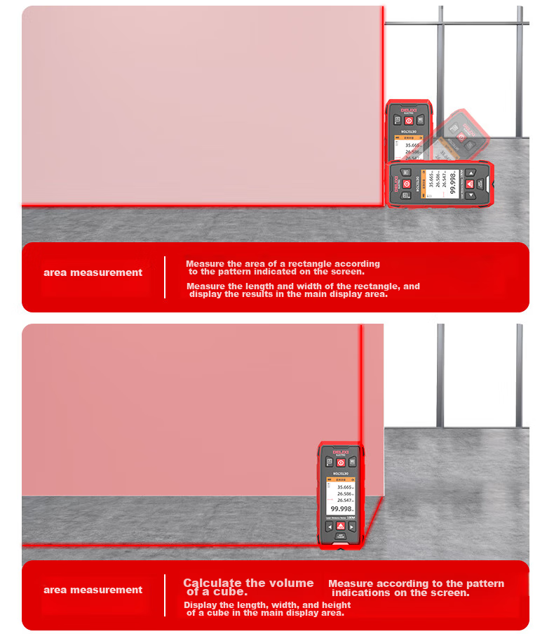 DELIXI ELECTRIC Multi-Function Wall Detector for Metal, Rebar, And Wood Detection with Red Light Ranging up to 100 Meters 14