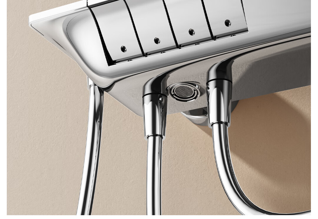 JOMOO Shower Set with Brass Piano Key Design, Descaling, Waist And Back Sprays, Massage Function, Constant Temperature, SPA Shower System 26192-695/1B 38