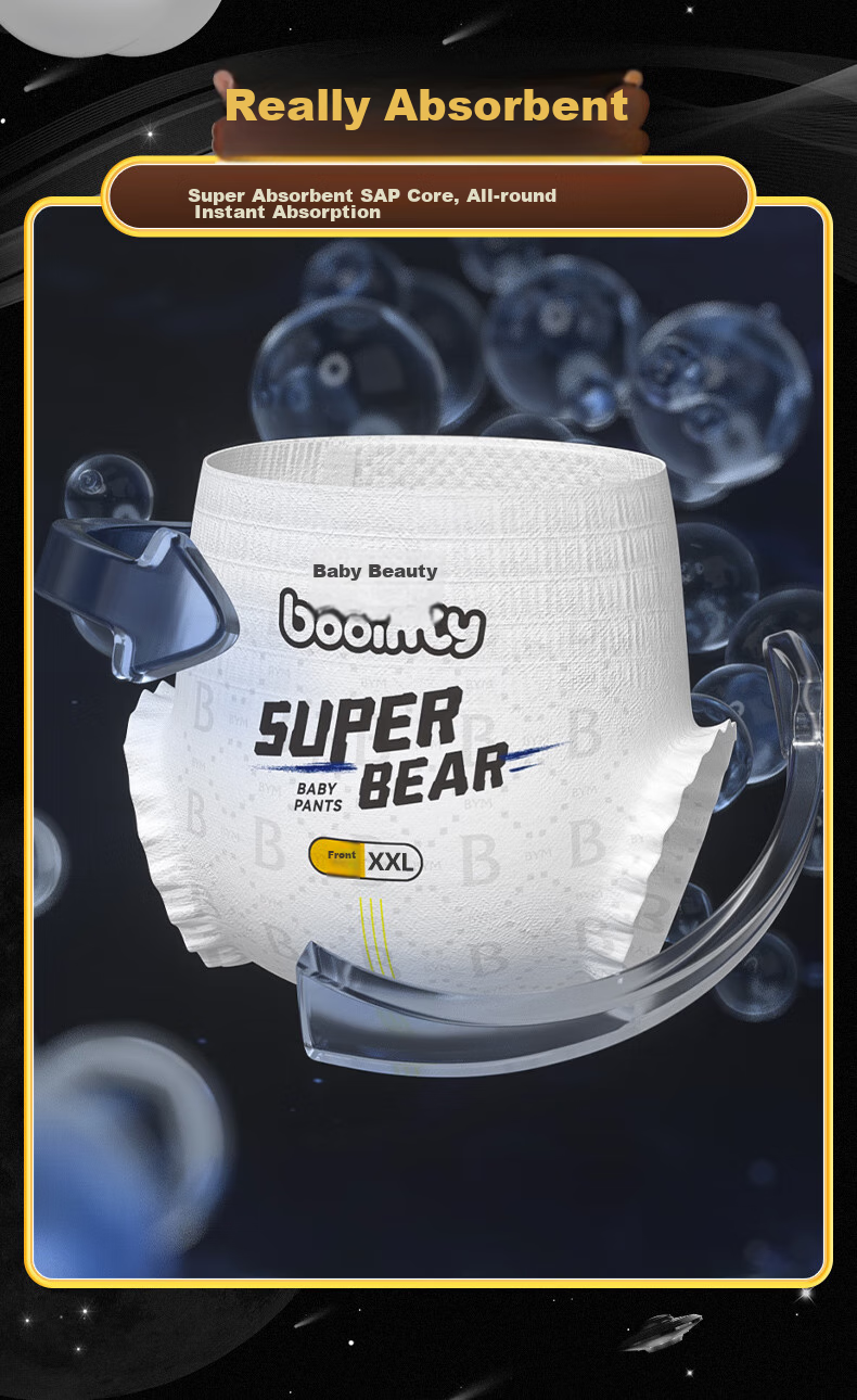 Baoyingmei Trendy Bear Pull-Up Diapers XXXL Size 36 Pieces [16-18kg], Ultra-Thin Dry Baby Diapers Breathable Nappy Pants 4