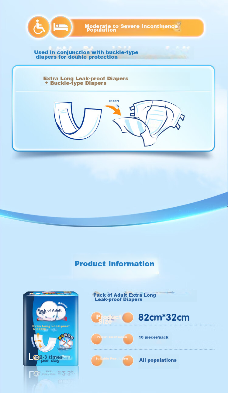 Dr.P Mama Le Adult Diapers Sanitary Pads, 10 Pieces (Size: 37.5*13.5CM), Postpartum And Menstrual Care 9