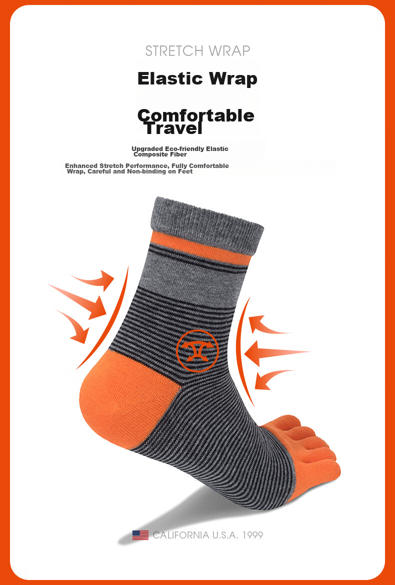 TFO Competition-Grade Five-Toe Outdoor Socks, Non-Slip Wear-Resistant Hiking And Mountaineering Socks Sports Socks 2202418 Men's Bright Blue 7