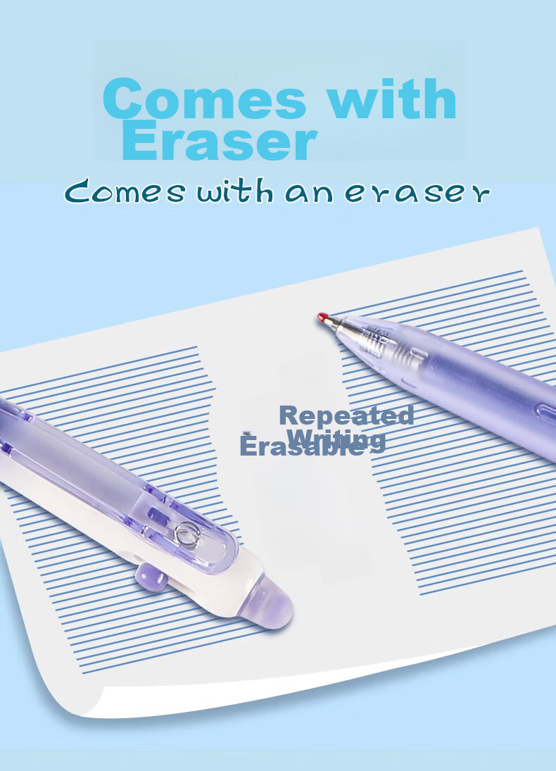 M&G Erasable Gel Pen, 0.5mm, Easy to Erase, Magic Eraser Pen, Erasable Writing Pen Refill, AKPK0601A, Black, 6 Pieces 6