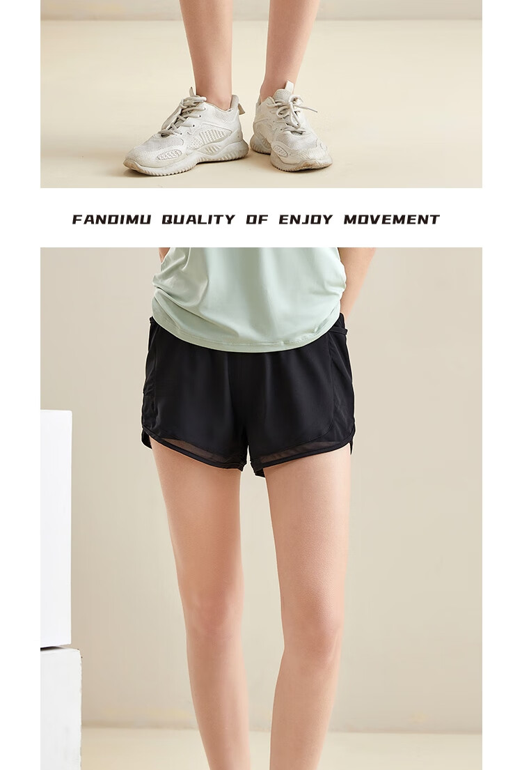 Fandimu Women's Sports Shorts, Spring And Summer Fitness Yoga Pants, Breathable Two-Piece Look Cycling Running Shorts, Summer Miracle Shorts 3