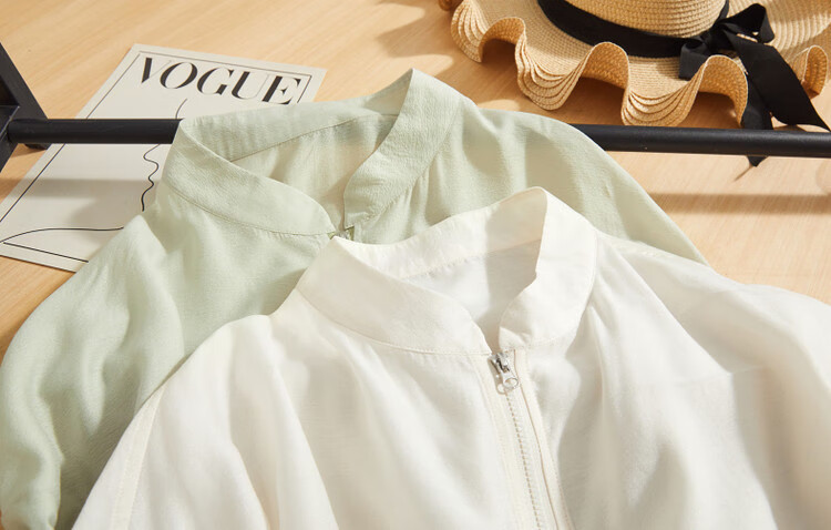 Dme [Air Conditioning Shirt Jacket], Spring And Autumn Stand-Up Collar, Loose-Fitting Drop-Shoulder Thin Jacket, Women's Short Style 8