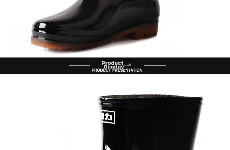 Warrior Men's Low-Top Adult Rain Boots, Rubber Shoes, Waterproof Shoes, Water Boots HXL57-S, Black Single Layer, Size 43 10