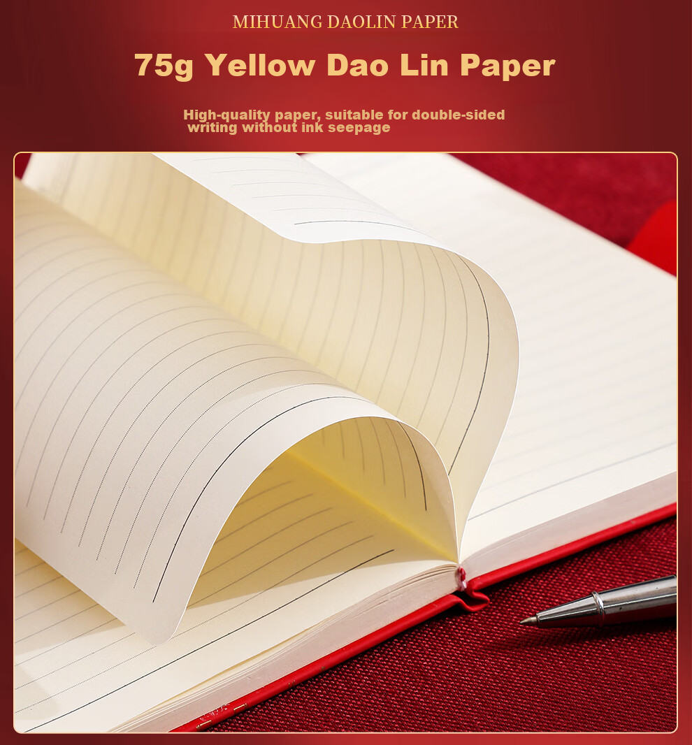 Longe National Trend Notebook A5 Thick Journal Chinese Style Koi Notebook Stationery High-Quality Notebook Diary Office Meeting Record Book Customizable 7