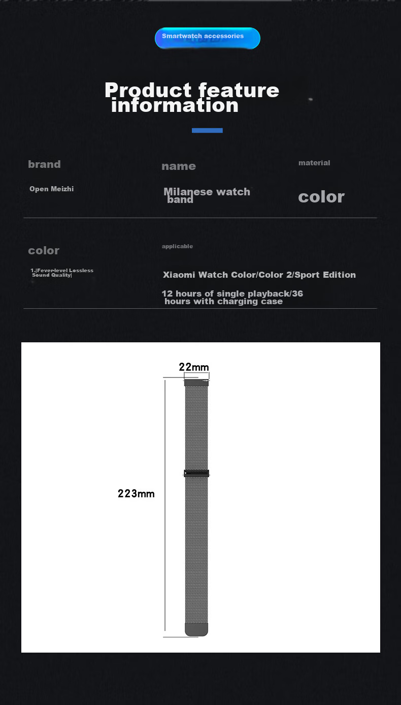 KMaxAI Compatible with Xiaomi Watch S4/3/2/1 Milanese Metal Strap Color Sport/Pro Sports Edition Stainless Steel Braided Watch Band Magnetic Watch Chain Black 15