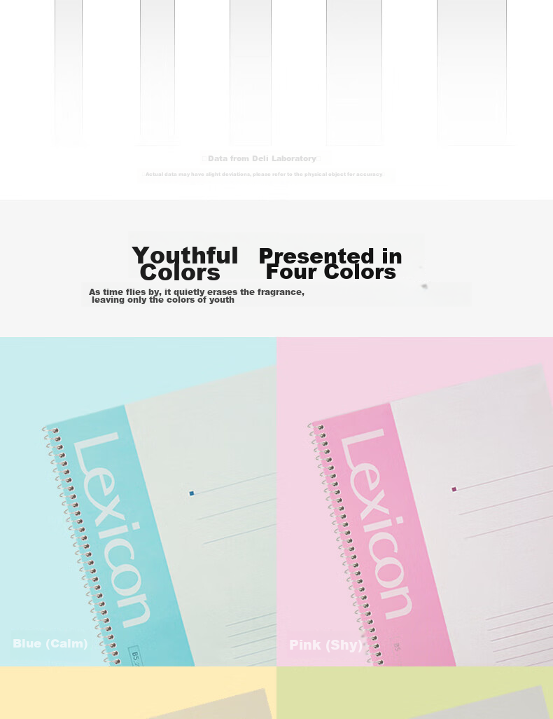 Deli 6 B5/80-Sheet Spiral-Bound Soft Cover Notebooks, Memo Pads, And Journals 7694-6 4