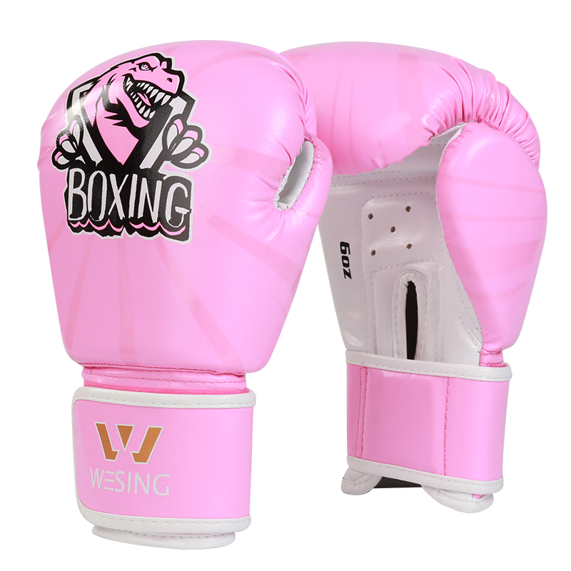 Jiurishan Children's Boxing Gloves, Youth Sanda Fighting Fitness Training Equipment, Gift for Boys And Girls, Pink And White, 4oz