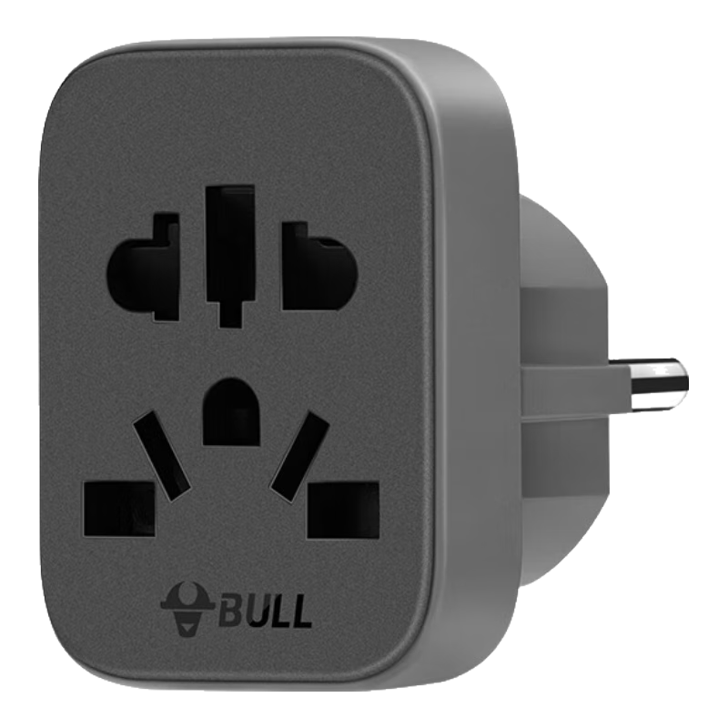 BULL European Standard Travel Socket/Adapter/Power Converter Plug Suitable for Germany, Spain, France, South Korea, Netherlands, Etc GN-L12 without Switch