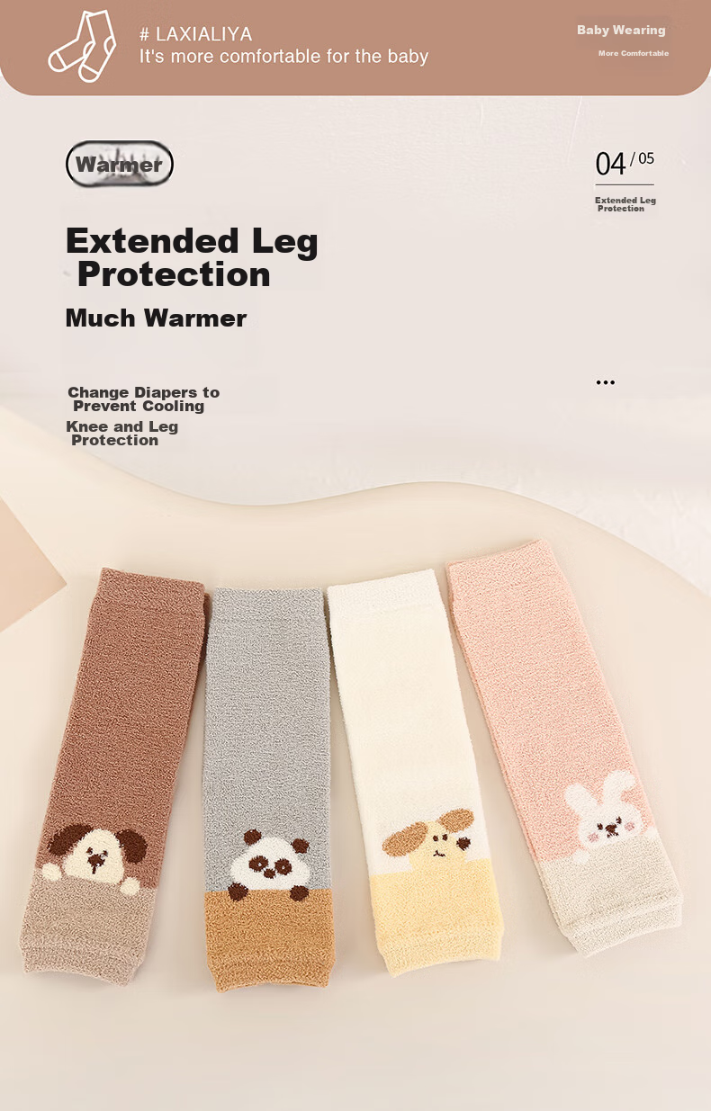 LAXIALIYA Baby Knee Socks, Infant Long Socks, Leg Protectors, Girls' Slouchy Socks, Boys' Crawling Socks, Thick Diaper Changing Socks for Autumn And Winter 6