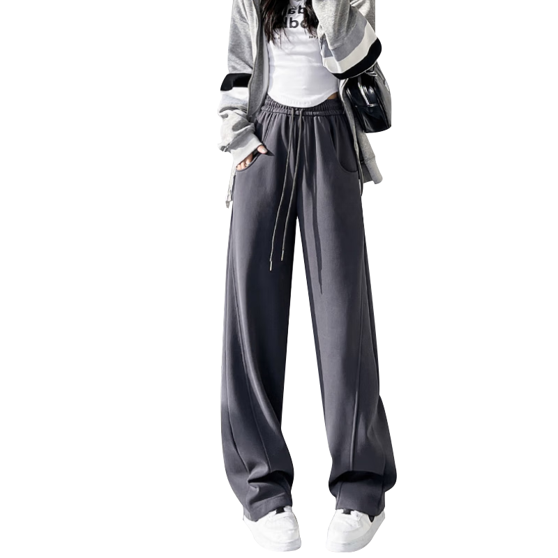 LangSha Wide-Leg Pants for Women, Banana Pants, High-Waisted Slimming Sports Pants, Loose-Fitting Casual Pants with Draping Effect, Versatile Sweatpants for Spring