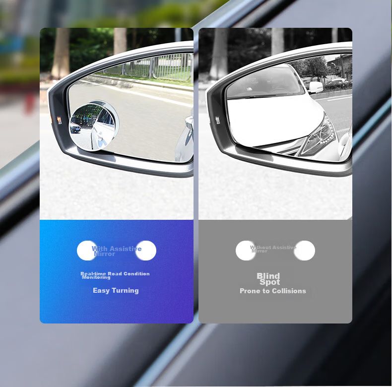 KOOLIFE Car Rearview Mirror Small Round Mirror, Reversing Mirror, Car Auxiliary Blind Spot Assist Wide-Angle Reflective Mirror, Small Round Mirror, Reversing Aid, High-Definition, Rainproof, 360-Degree Adjustable 10