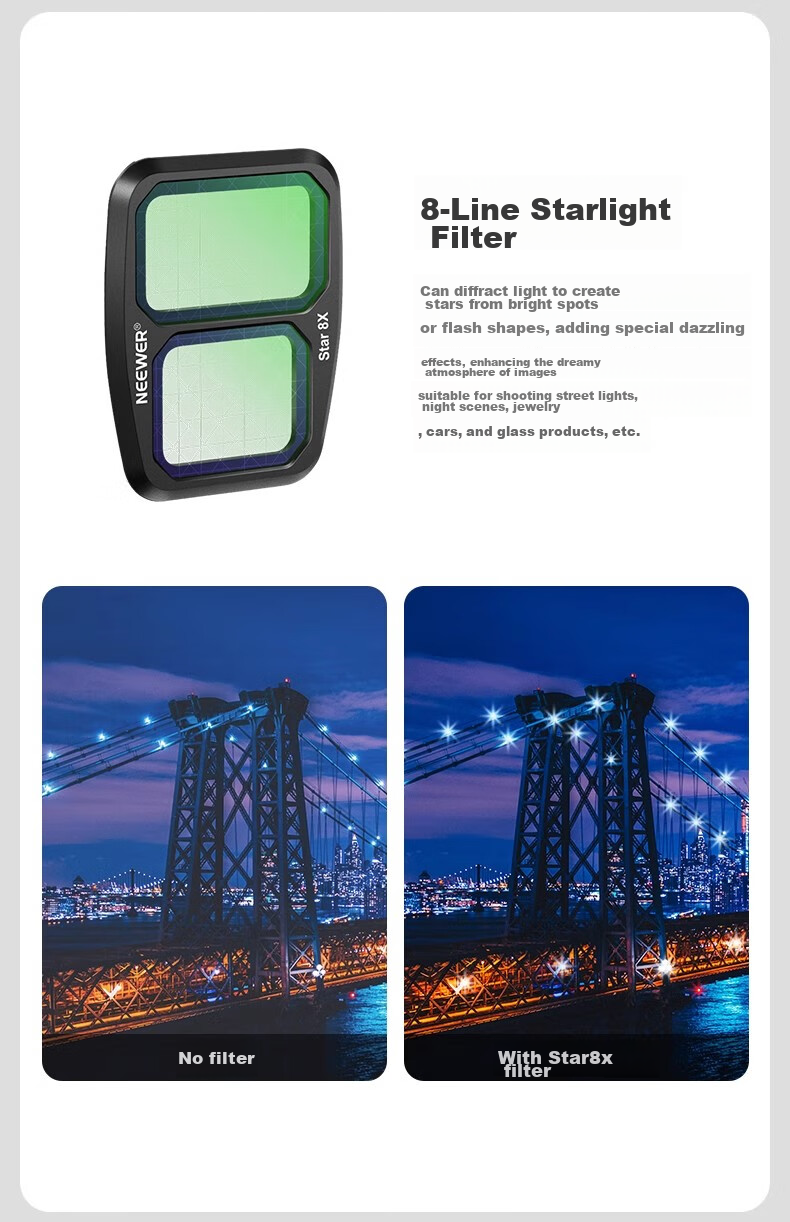 NEEWER Filter Kit for DJI Air 3 Drone: UV/CPL/ND8/ND16/ND32/ND64 Protective Neutral Density Filters ND Filters for Landscape Photography 11