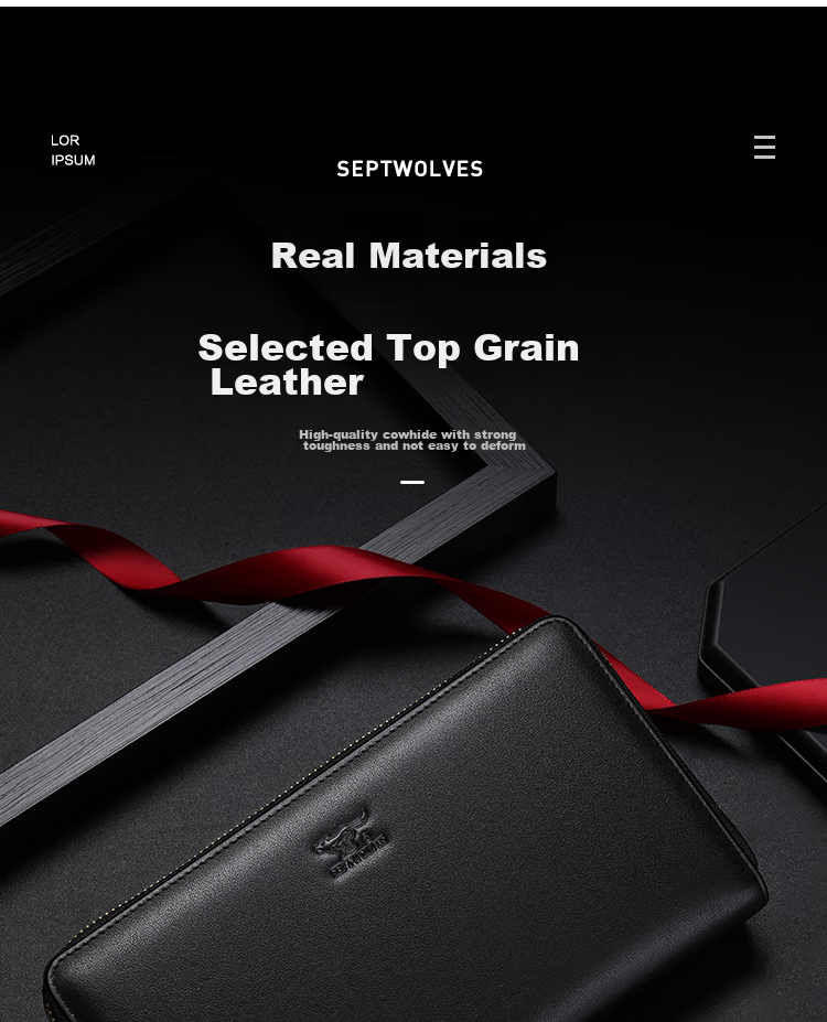SEPTWOLVES Men's Clutch Wallet Genuine Leather Card Holder Large Capacity Anniversary Birthday Gift for Boyfriend Husband 4