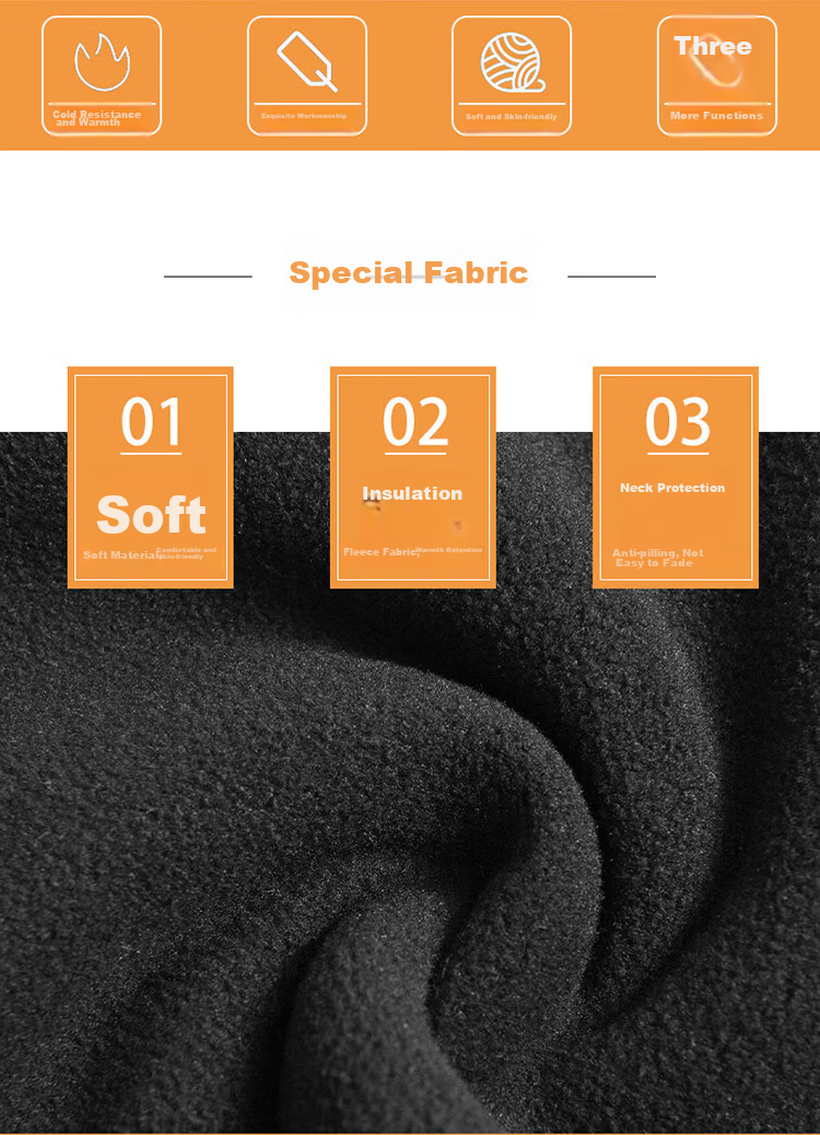 FOREVER Neck Gaiter for Men And Women, Winter Outdoor Warmth, Autumn And Winter Thickened Fleece Pullover Neck Warmer, Black 2