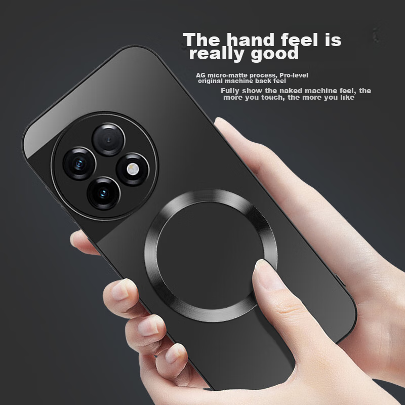 Чехол XINGWU AG Magnetic для OnePlus 12, защитный матовый чехол с полной защитой, ультратонкий, противоударный, анти-отпечатки, простой дизайн для мужчин и женщин - Темно-синий