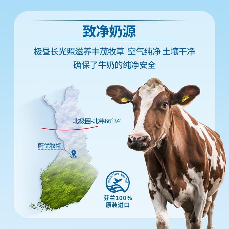 VALIO蔚优 0乳糖牛奶粉 高钙脱脂奶粉700g 高蛋白学生成人奶粉