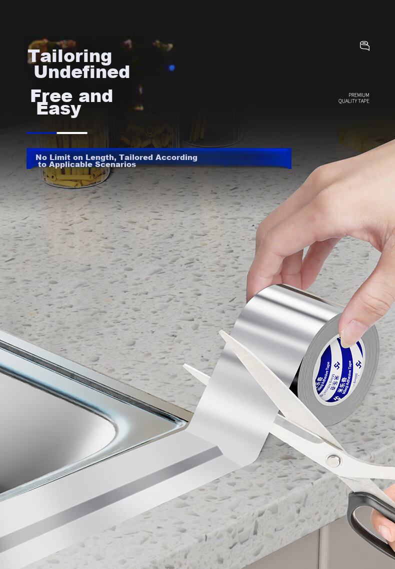Mileqi Multi-Purpose Aluminum Foil Tape Waterproof Mildew-Proof Oil-Resistant High-Temperature Resistant for Stove Countertop Sink Edge Beauty Seam Gap 100mm Wide * 10m Long * [1 Roll] 7