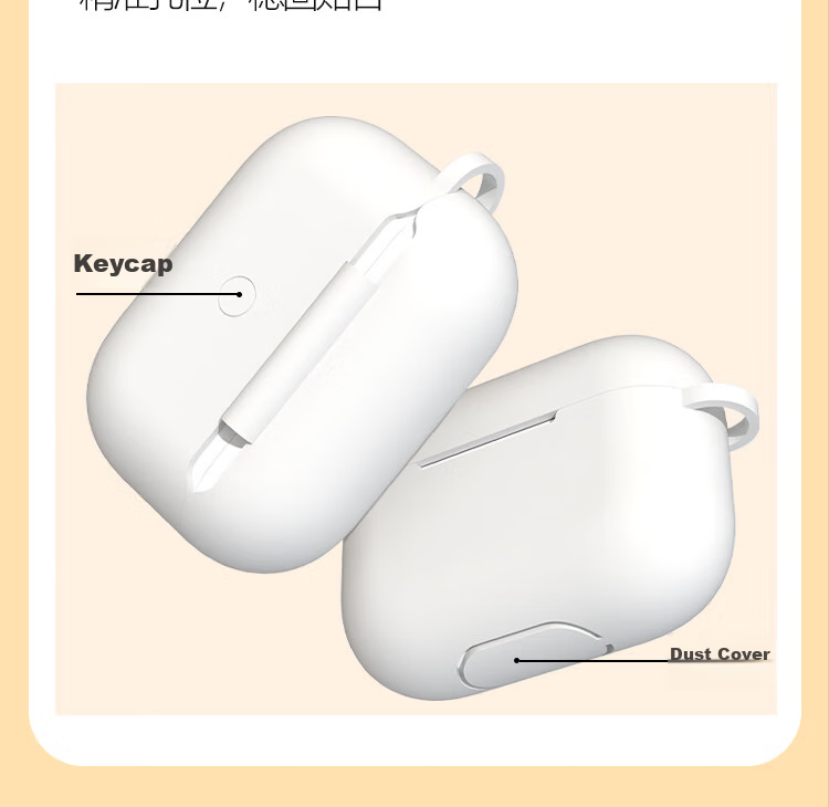 ESCASE AirPods 4th Generation Protective Case for Airpods 4, Apple Wireless Bluetooth Earphones Shockproof Dustproof Silicone Case for Men And Women, Stain-Resistant Wear-Resistant White + Lanyard 5