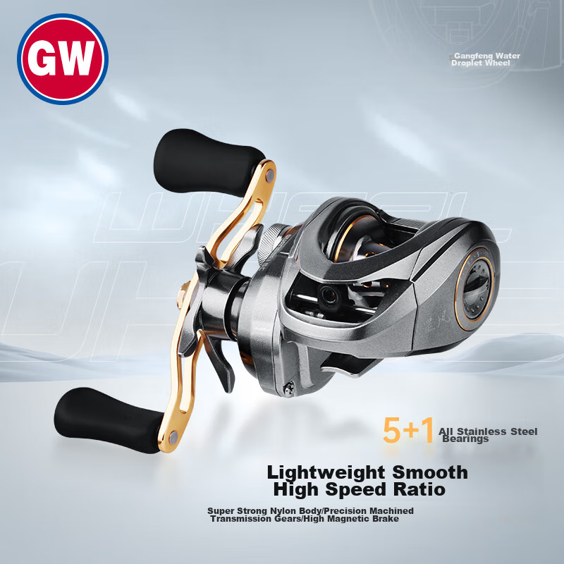 GW Right-Handed Fidget Spinner Anti-Explosion Line Fishing Reel Bass Fishing Reel Black Lure Fishing Reel Long-Distance Casting Fishing Reel Fishing Tackle