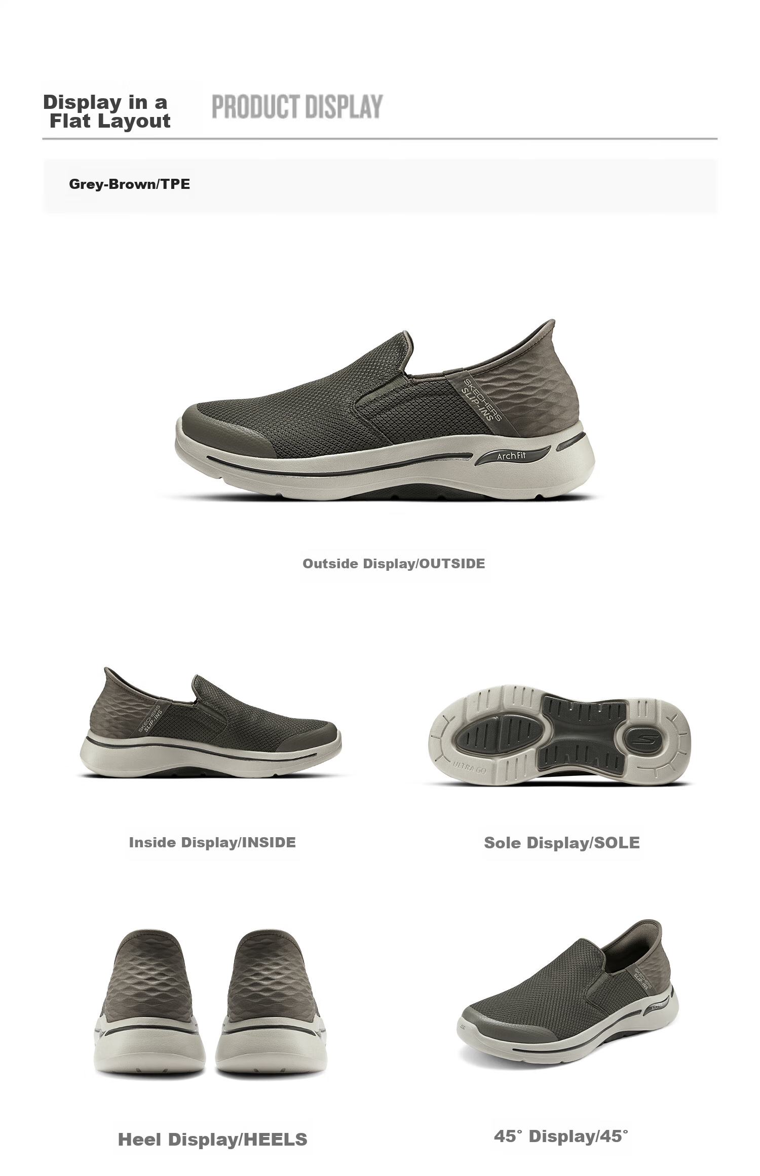 Skechers Slip-On Breathable Mesh Casual Shoes, Everyday Walking Shoes [Slip In] Quick-Wear Technology, Father's Day Gift 16
